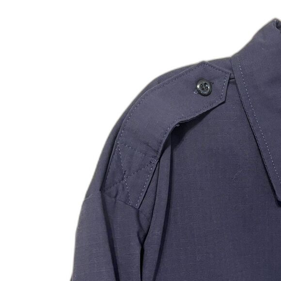 Tactical Field Shirt Rip-StopMens Blue XL PolyCotton Long Sleeve Button Front - Picture 13 of 15